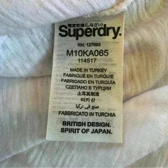 SuperDry Permanent JPN Shirt Wings 1 Navy Blue Orange White Extra Long Large - Picture 6 of 7